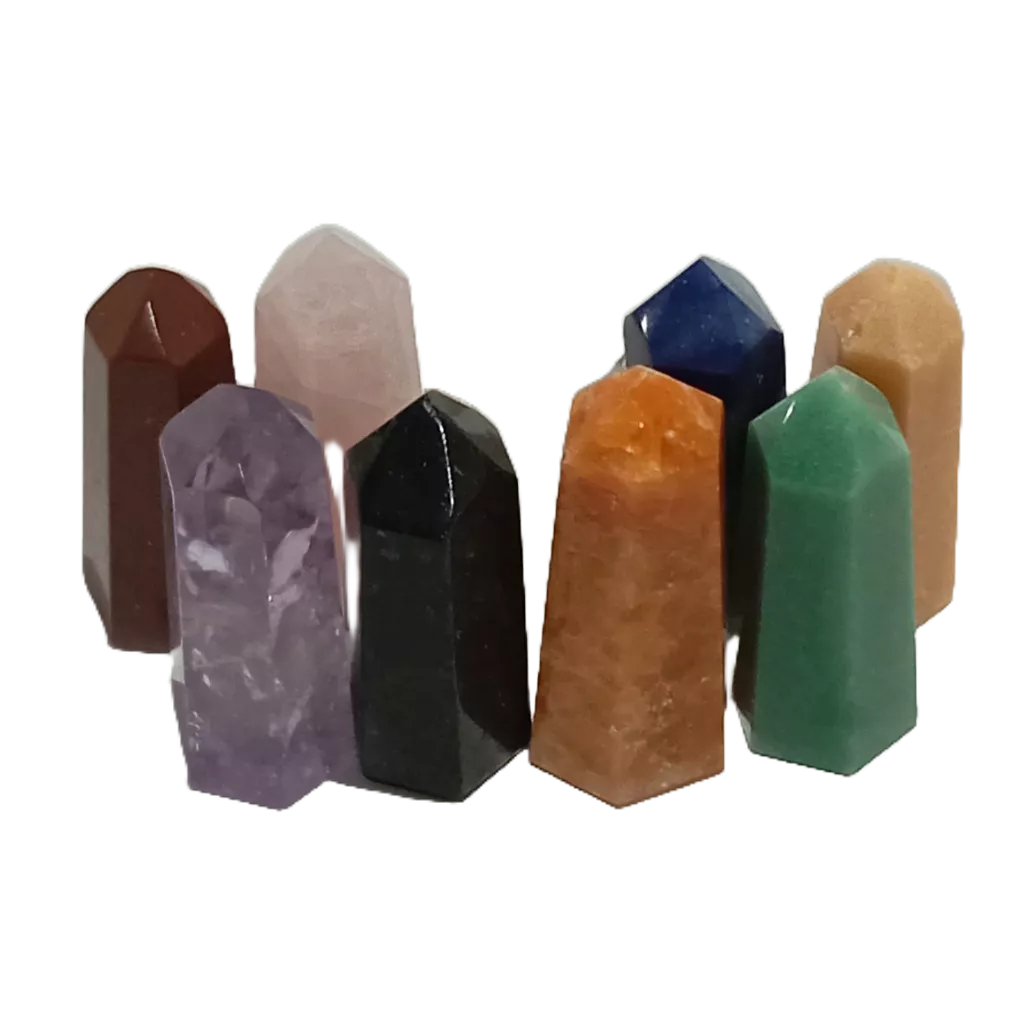 Kit de Pontas de Cristal de Quartzo com Nove Unidades