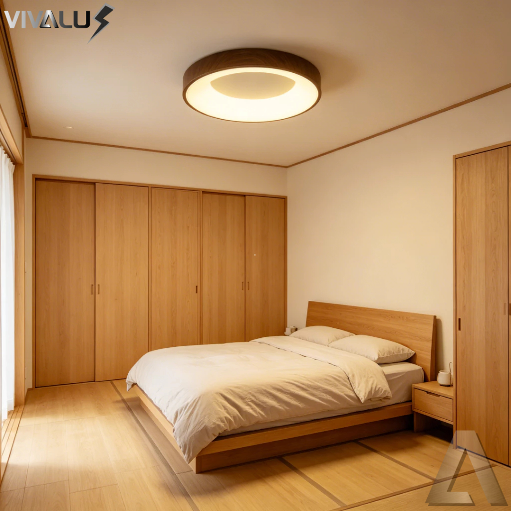 Luminária De Teto Amadeirado Plafon LED 50W 40CM 30CM Moderno Luxuoso Madeira Nogueira Wood Sushi