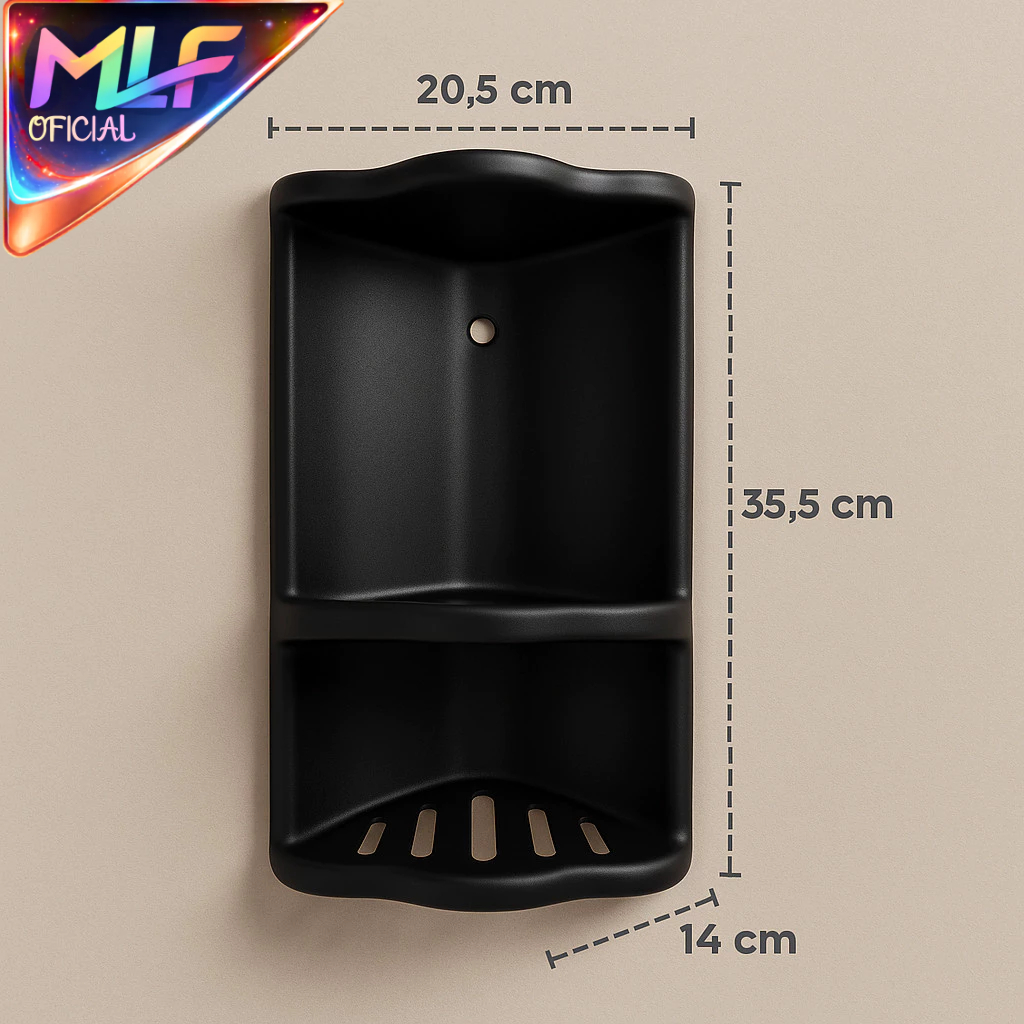Suporte Preto Porta Shampoo Condicionador Sabonete de Parede Banheiro Box