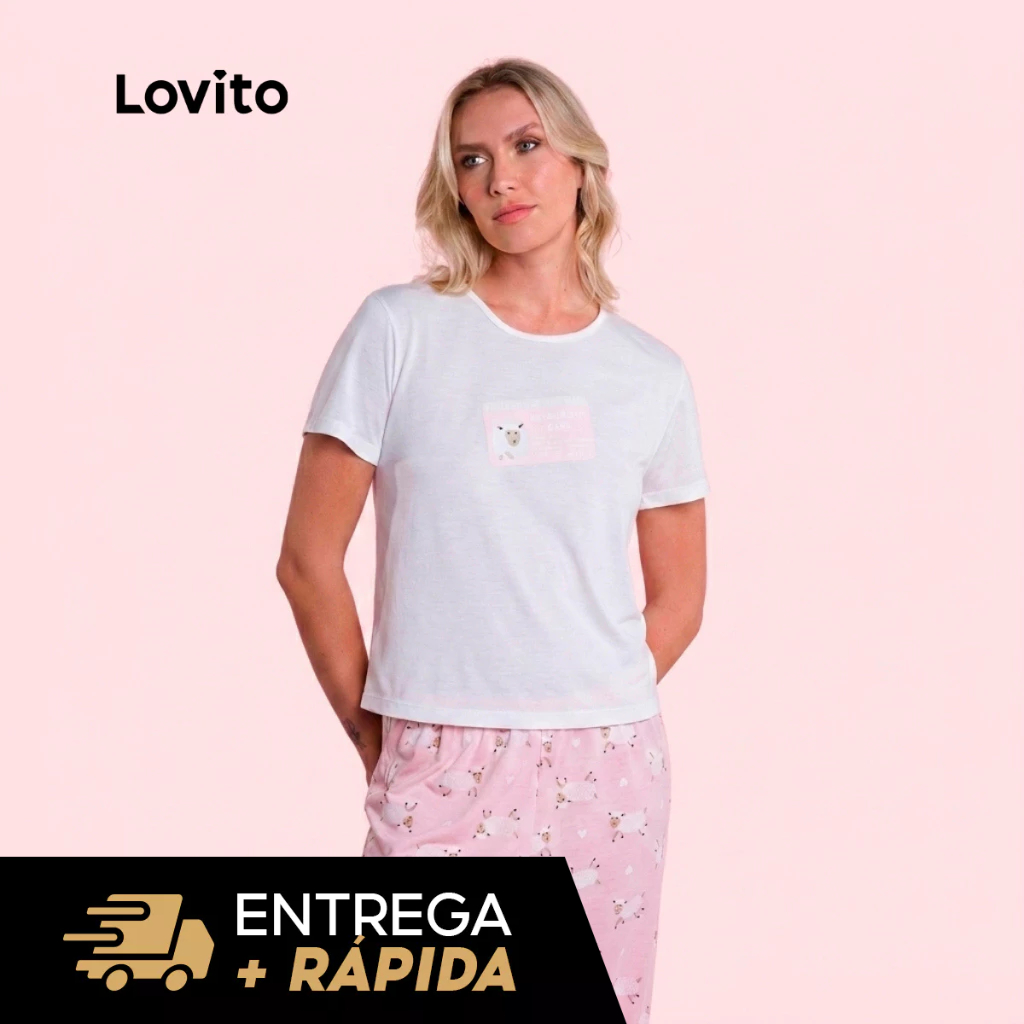 Lovito Conjunto de Pijama Calça Comprida Ovelhas PJB18631894