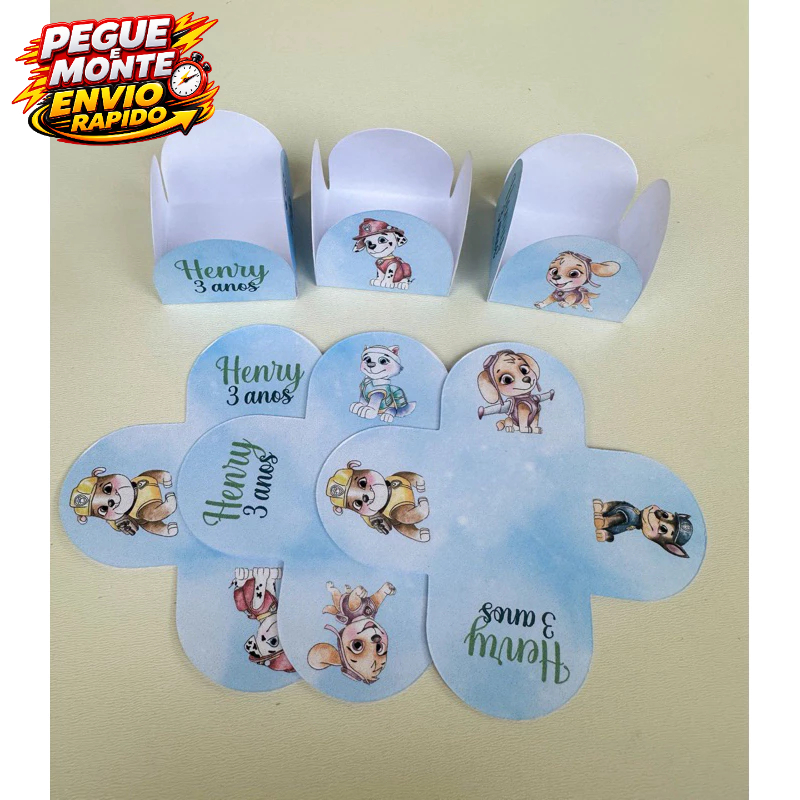 Forminha de Doces Patrulha Canina Personalizada Com Nome e Idade /Lembrancinha de Festa /Aniversário/Forminha brigadeiro
