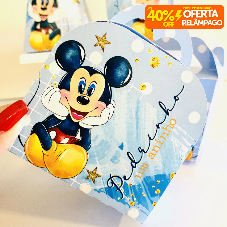 Kit Caixinhas Personalizadas MICKEY AZUL MENINO para Decoração de Festa e Aniversário
