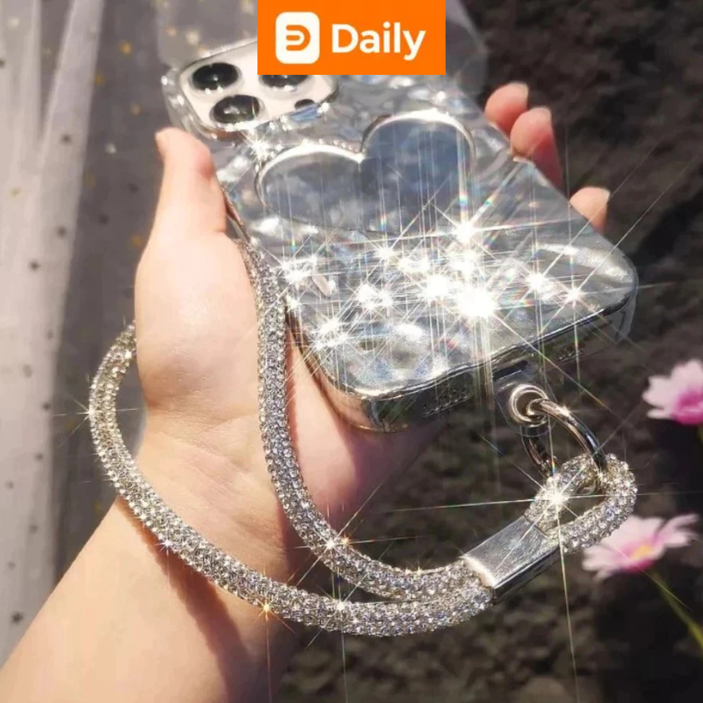 Cordão Carnaval Strass Glitter Corrente Pulso Smartphone Universal Brilhante Anti Furto Anti Perda
