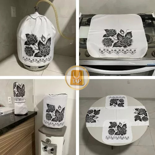 Kit de Cozinha 7 Peças Estampado - Aconchego e Estilo na Sua Casa — imagem 2 de 2