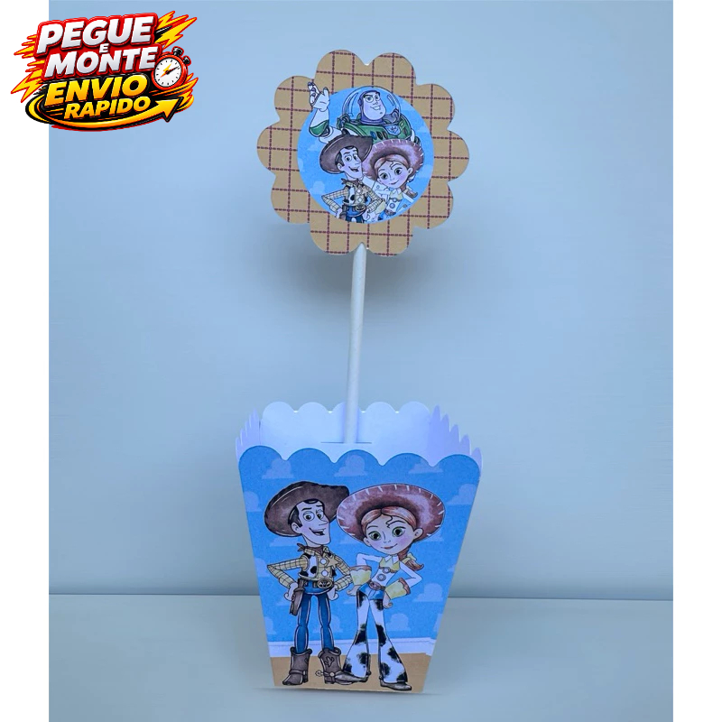 Centro de mesa Toy Story Aquarela Cachepo Personalizado Enfeite de mesa festa infantil Caixinha Lembrancinh
