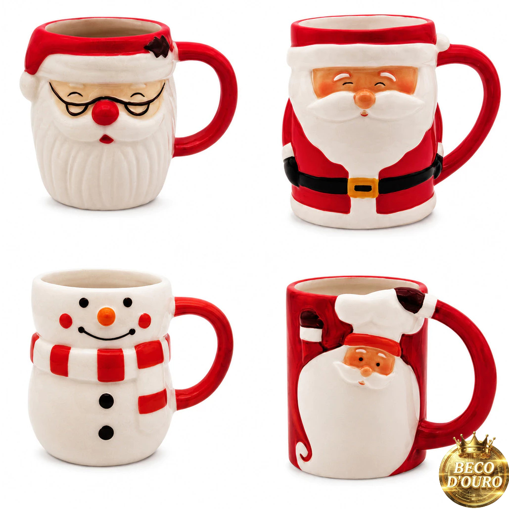 Canecas Natalina Festas Natal Papai Noel Christmas 320 ML