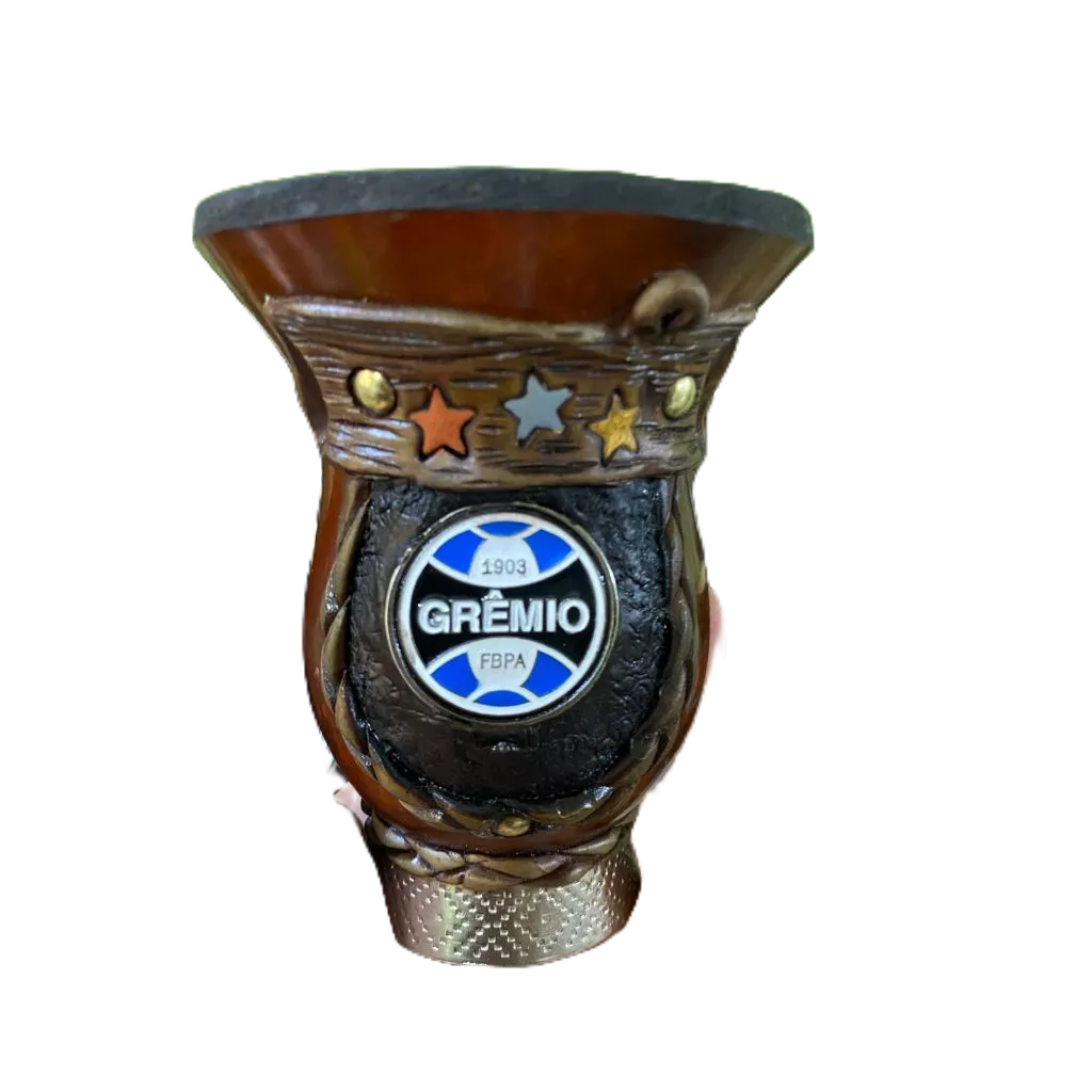 Cuia top do Grêmio para chimarrão e tereré porongo artesanal