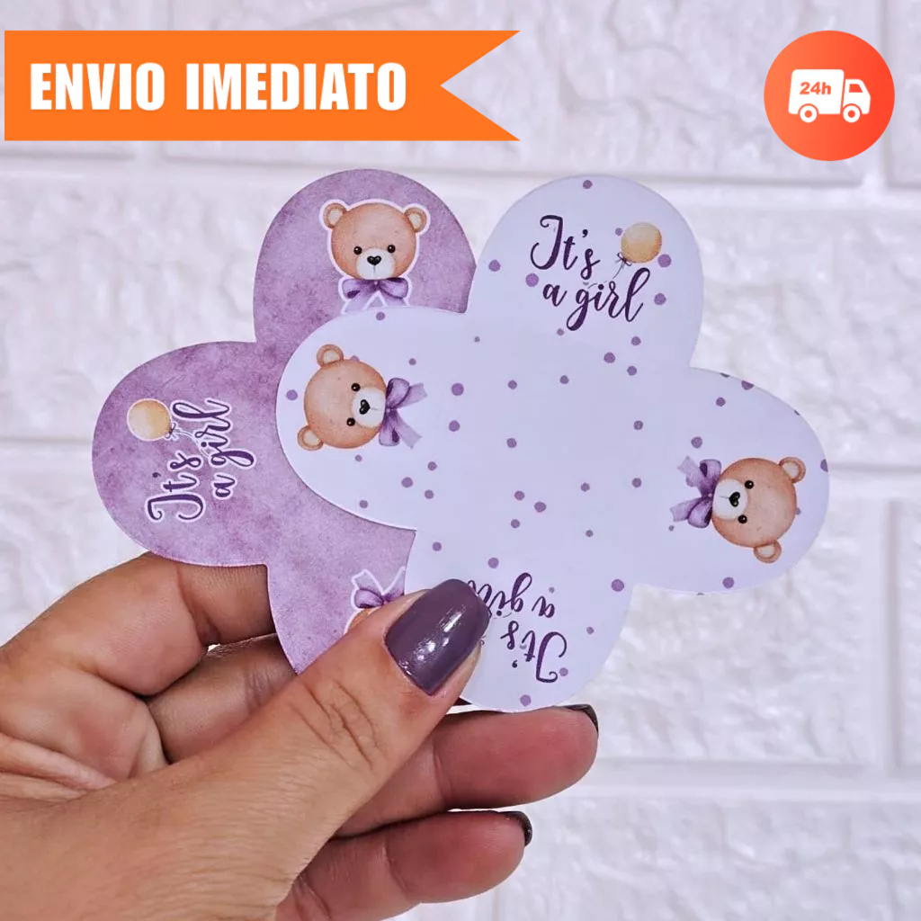 Forminha para Doces CHÁ DE BEBÊ MENINA LILÁS LUXO Personalizada Festa Infantil Brigadeiro e Beijinho