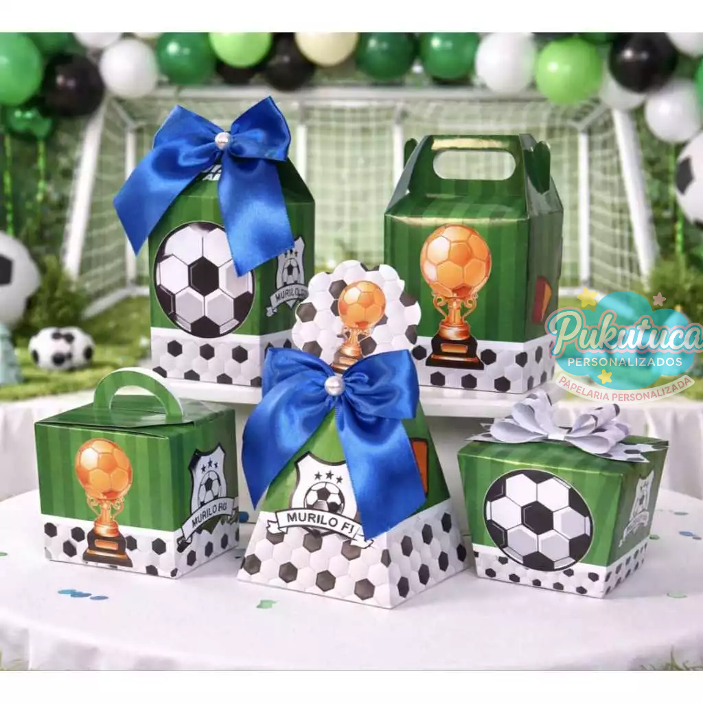 Kit Caixinhas FUTEBOL Personalizadas - Festa Infantil - Lembrancinhas - Surpresinhas - PEGUE E MONTE