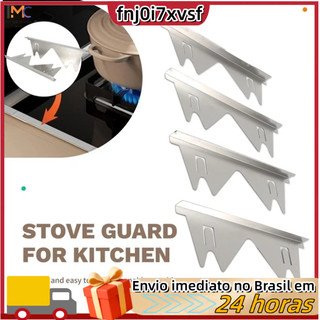 Kit com 2 pares de tampas de aço inoxidável para fogão, incluindo tampa de enchimento e proteção para forno e bancada.