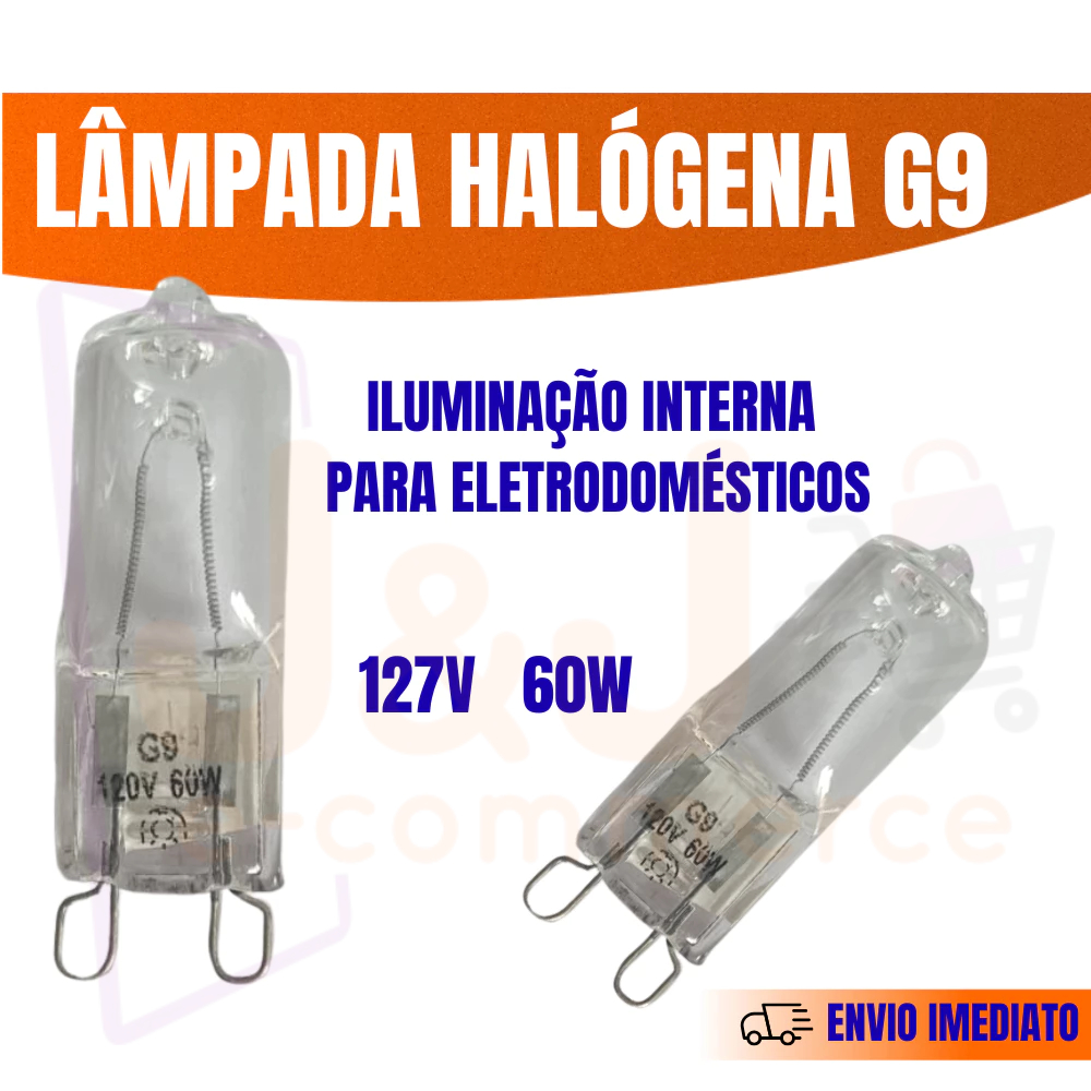 Lâmpada Forno Coifas Fogão Halógena G9 127V 60w Para Eletrodomésticos em geral Kits 1,2,3, 4, 5 Unid