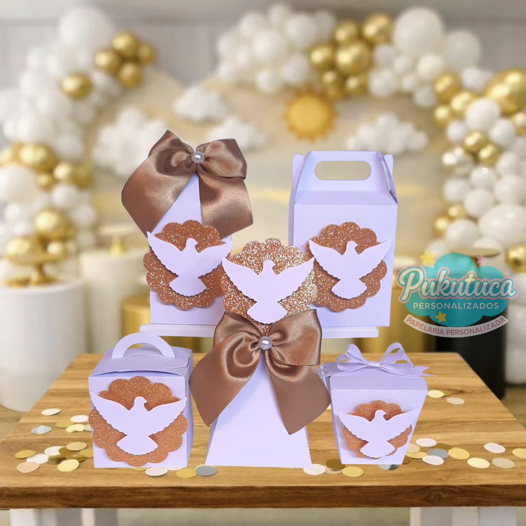 Kit Caixinhas BATIZADO / PRIMEIRA COMUNHÃO Personalizadas- Festa Infantil - Lembrancinhas - Surpresinhas - PEGUE E MONTE