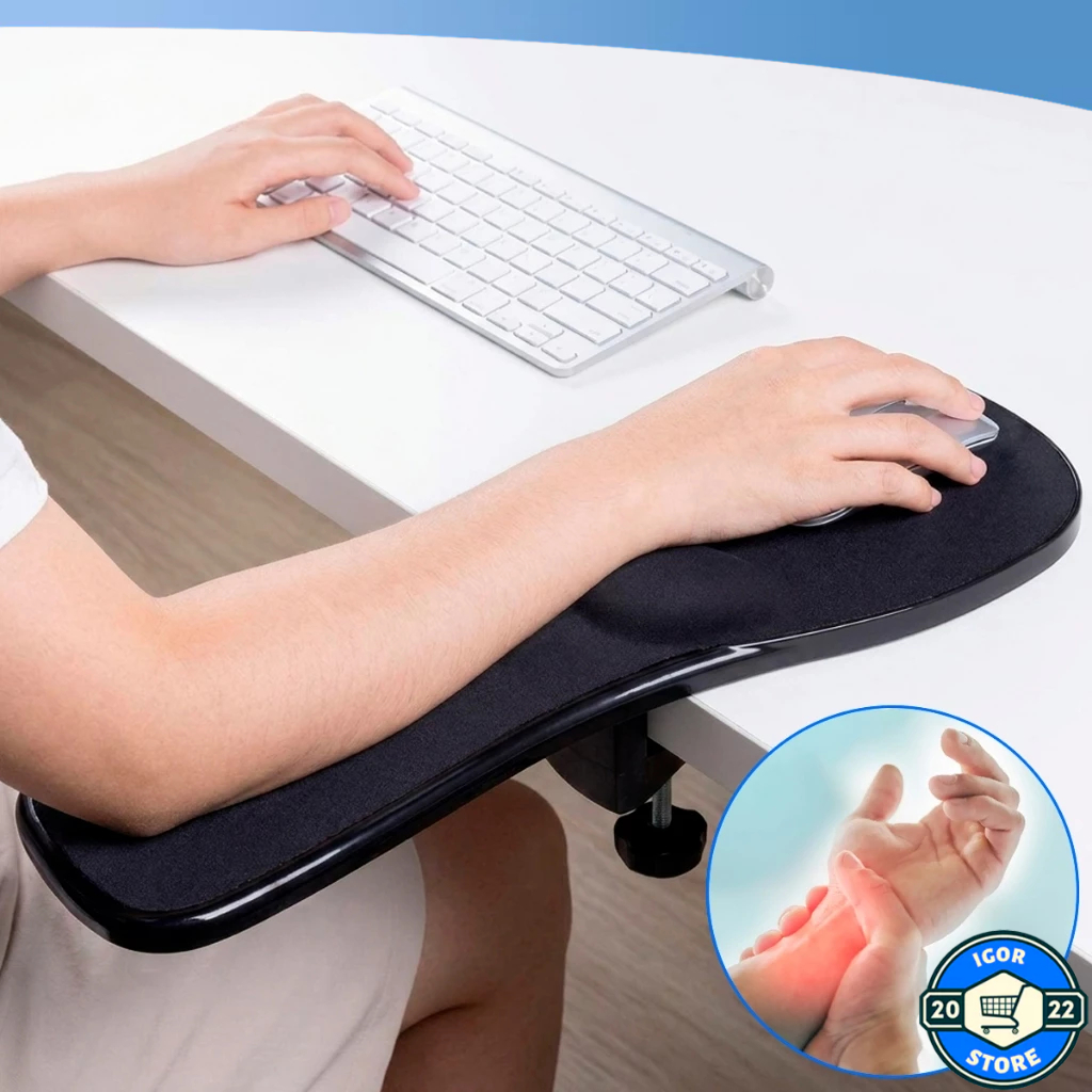 Descanso Para Braço Apoio Ergonômico Confortável Com Fixação Mesa Envio Imediato