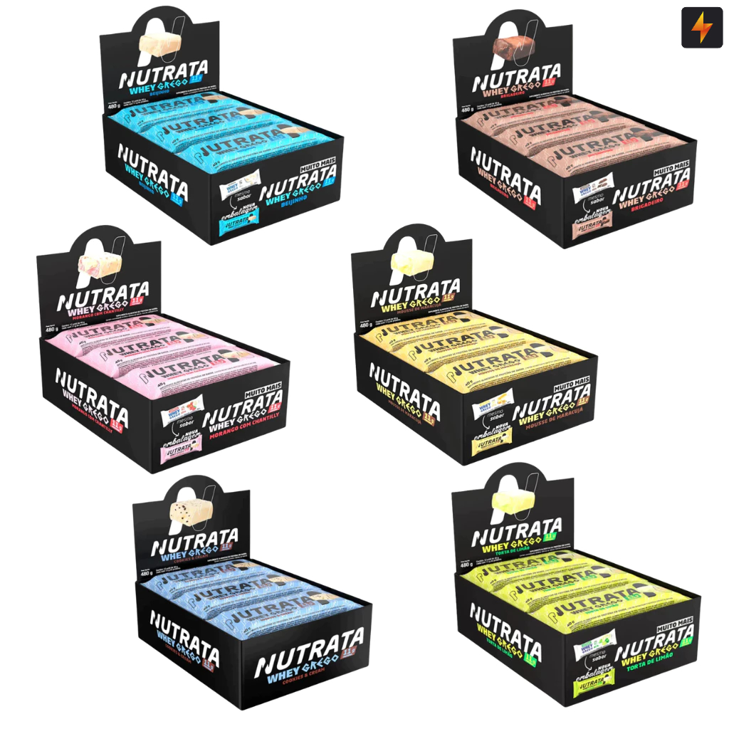 Barra de Proteína - Whey Grego 40g Nutrata Display 12 Unidades em Oferta na Shopee