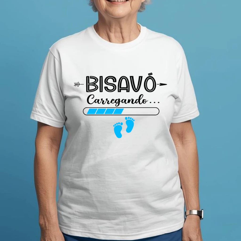 Camiseta Adulto BISAVÓ Carregando AZUL [est.p2] Chá de bebê menino Loading ZLprint