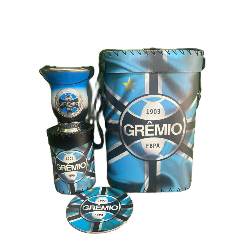 Mateira De Chimarrão Do Grêmio 1litro 5 Peças Mateira+cuia+porta Erva+tapa Cuia+cevador