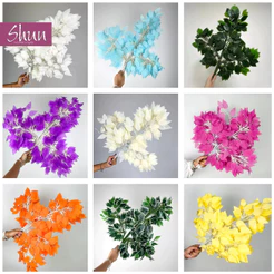 Kit de 12 a 48 Unidades Folhagem de FICUS de silicone Decoração de Eventos, Casamento e Casa - BH802259