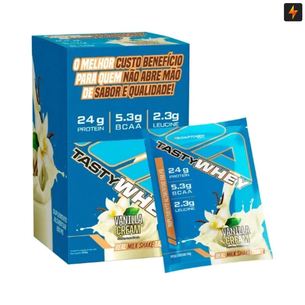 Dose Única Whey Tasty 3W Isolado Concentrado Hidrolisado 34g Adaptogen