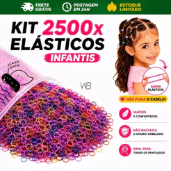Kit 2500x Elástico de Cabelo Feminino Descartável Multicolorido Envio 24h