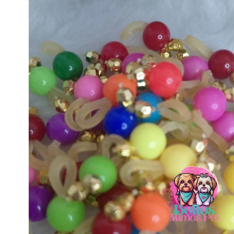 25 PÉROLAS COLOR JOIA PET LACINHOS PENTEADOS  LAÇOS PET BANHO A TOSA E PET SHOP.