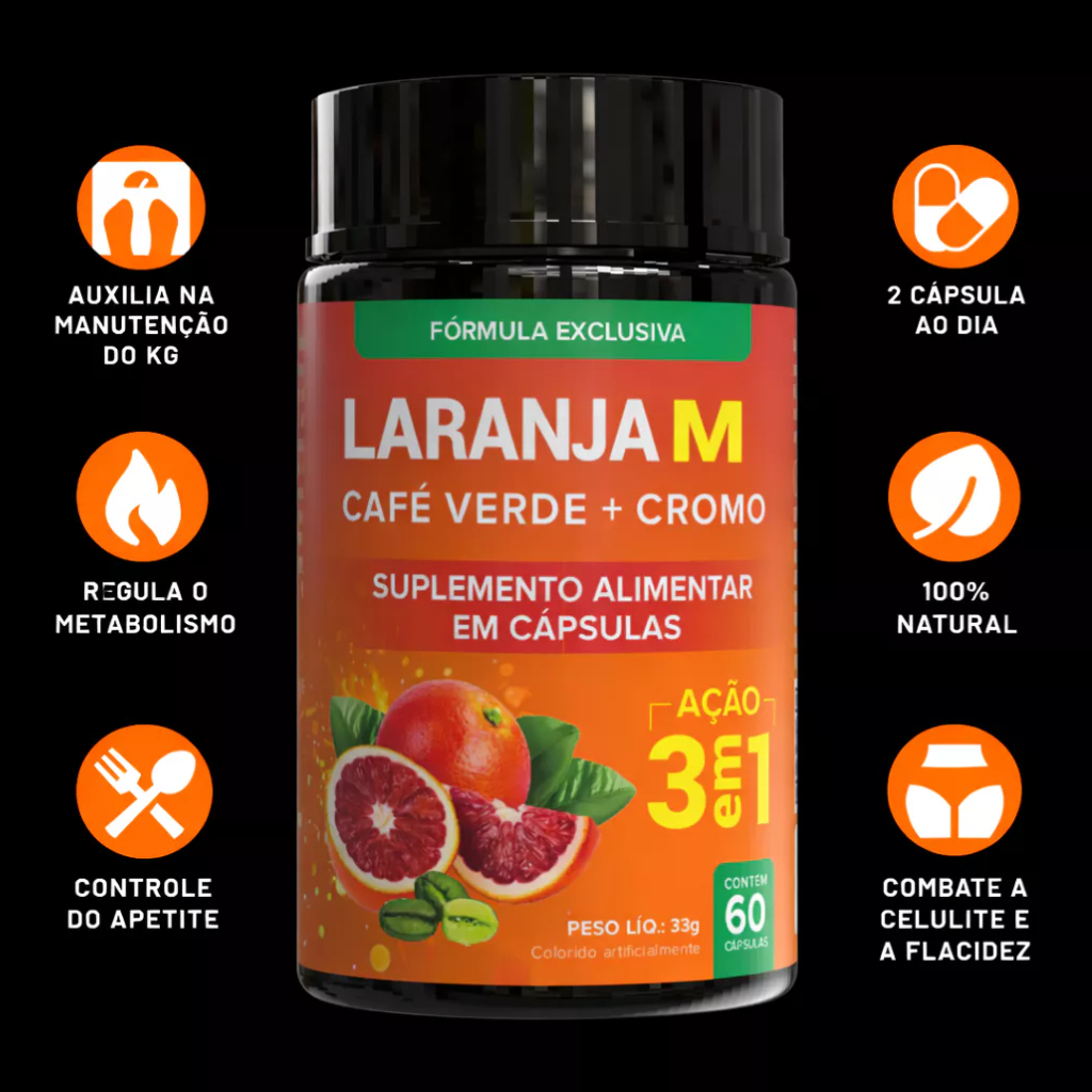 LARANJA M Premium Ação 3 em 1 - 60 Cápsulas