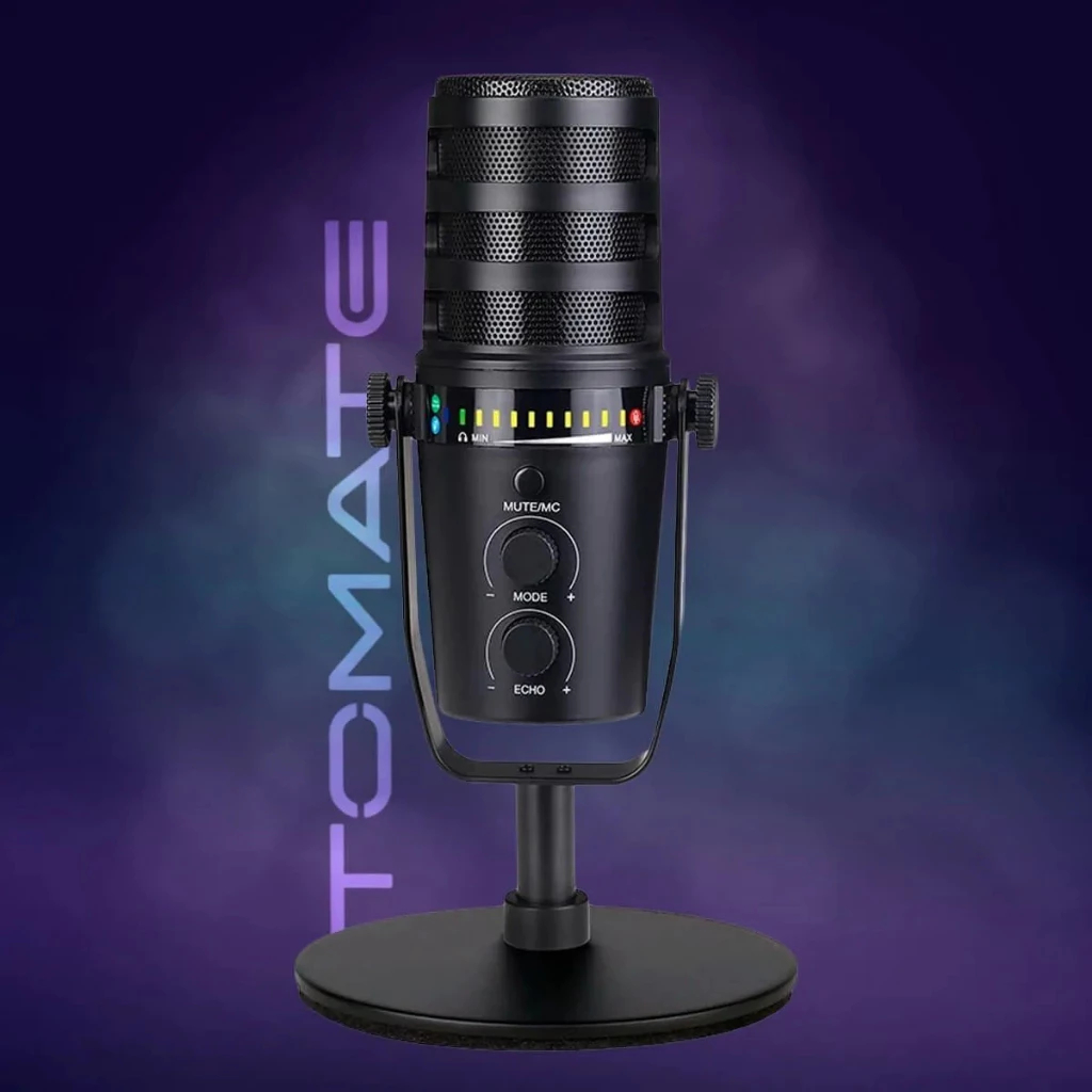 Microfone Condensador Profissional MT-1080R Estúdio Alta Sensibilidade para Podcast Streaming Gravação Conteúdo Digital