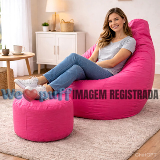 Puff Pera Com Descanso De Pés C/ Enchimento Ergonomia Descanso Conforto Eventos Almofadão em Oferta na Shopee