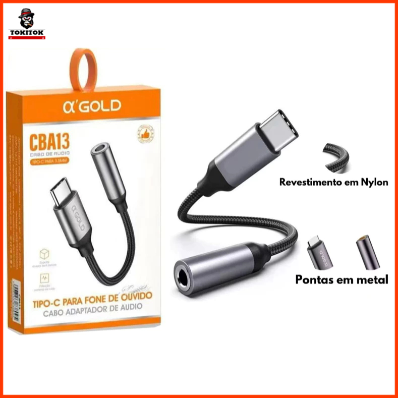 Cabo Adaptador De Fone Ouvido Tipo-C para P2 P3 3.5mm compativel com Samsung Xi