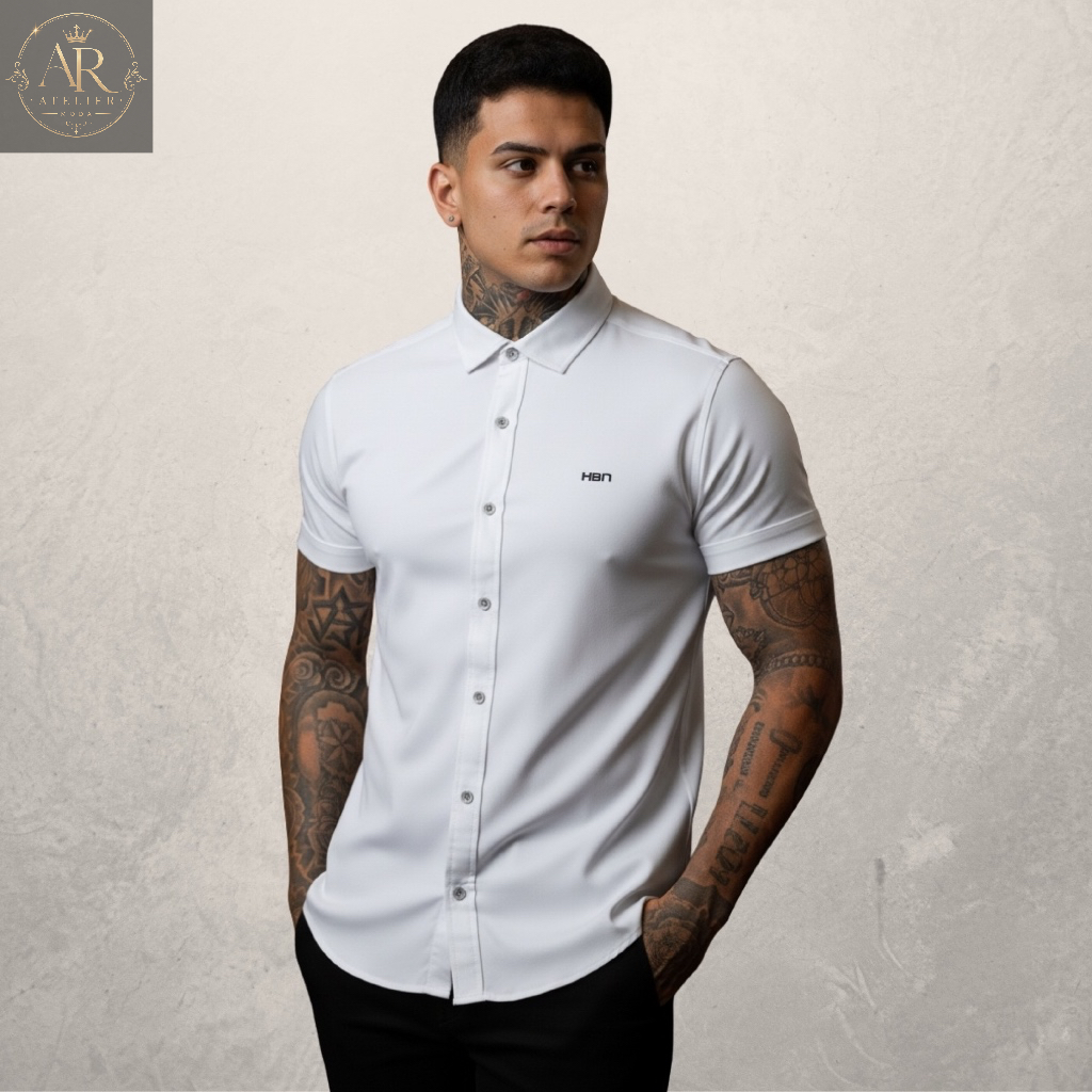 Camisa Masculina Viscose com Elastano Não Amassa | Casual Leve e Confortável | AR Atelier
