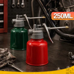 Almotolia Bomba Óleo Ferro e Plástico Para Lubrificar Engraxar Mecânico Bicicleta Carro Moto 250ML