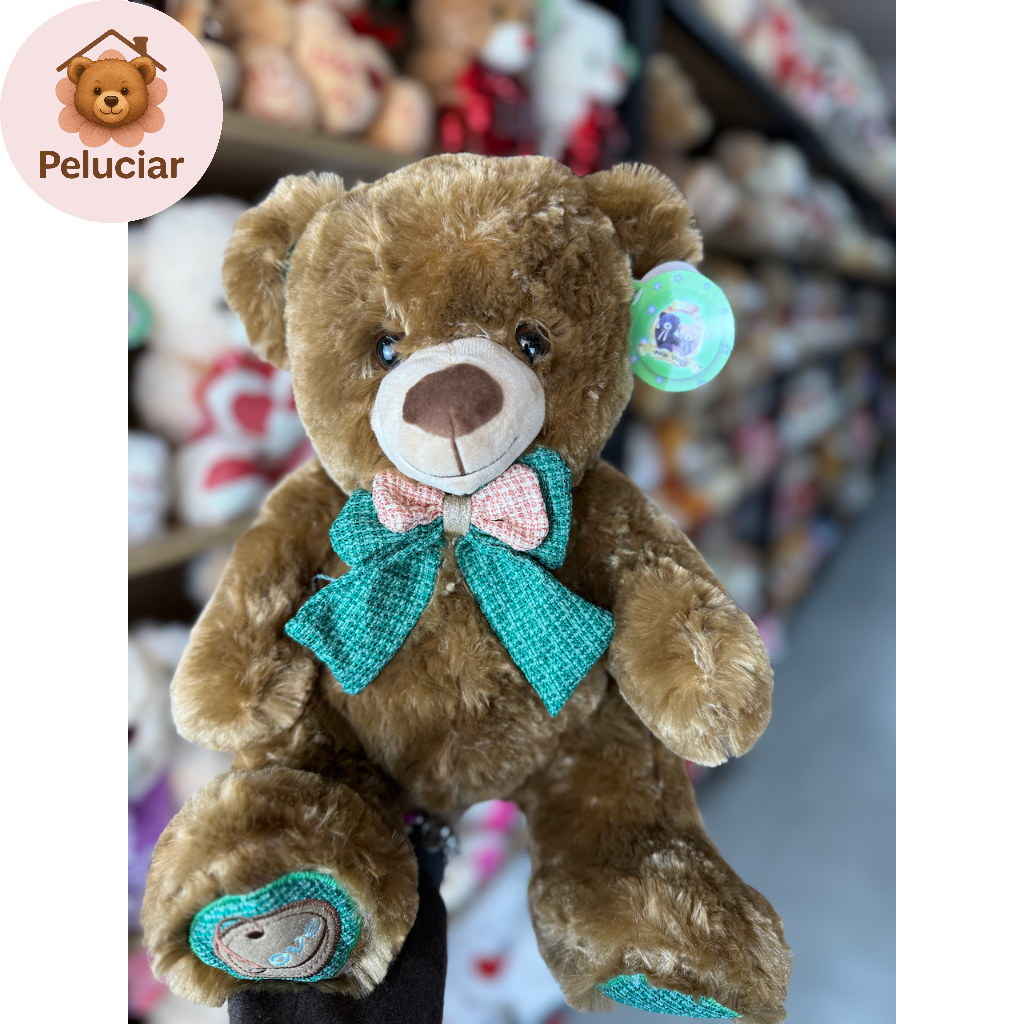 URSINHO DE PELUCIA COM LAÇO 30CM ANTIALERGICO PARA DECORAÇAO PRESENTE