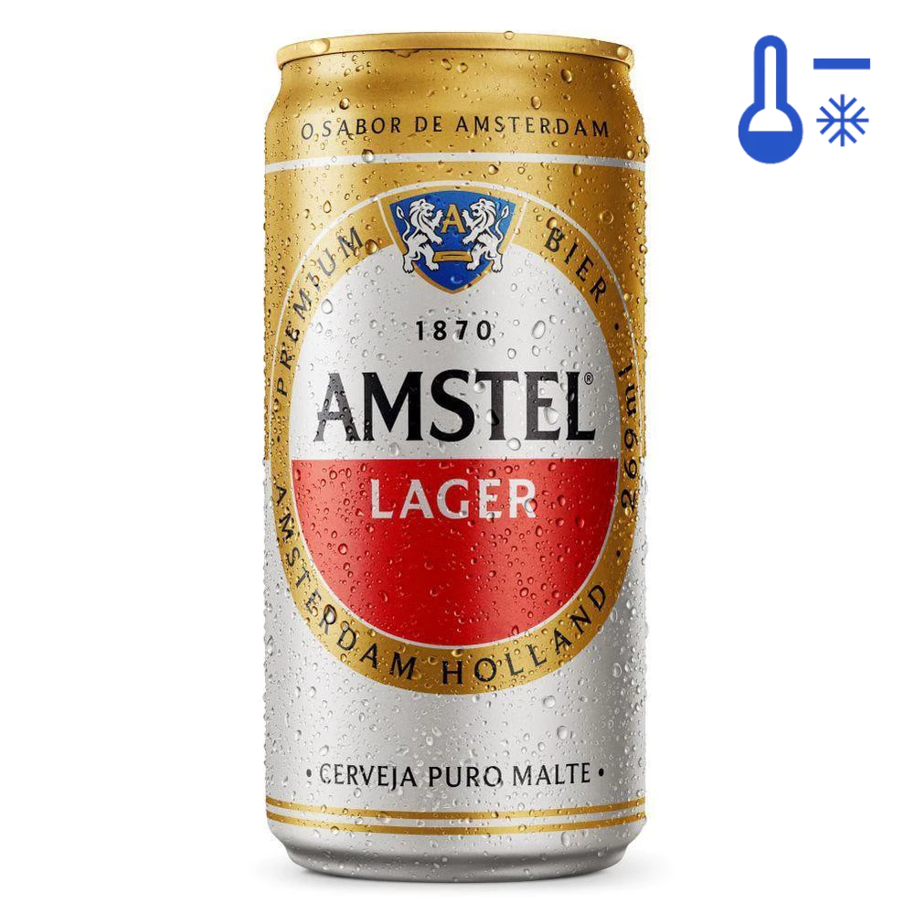 Cerveja Lager Puro Malte Amstel Lata 269ml - Gelado