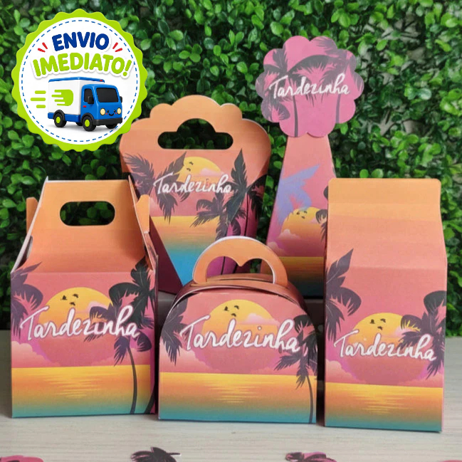Kit 20/40/60 Caixinhas Tardezinha - Lembrancinha Aniversário Infantil (Pegue e Monte)