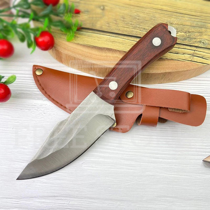 Mini Faca churrasco Artesanal Personalizada Afiada aço inox cirúrgico Cozinha com bainha em couro legítimo