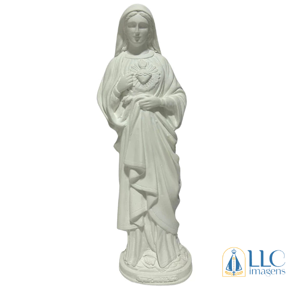 Sagrado Coração de Maria 30cm em Gesso Cru