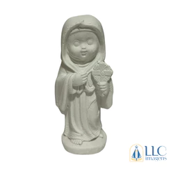 Santa Clara Baby 14cm em Gesso Cru