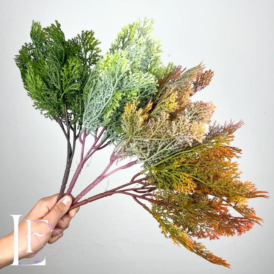 Ramo De Pinheiro Artificial Natal Arbustos Simulados Plantas Verdes Folhas Árvore Outono - XX801719