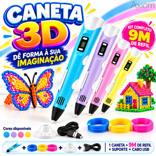 Caneta 3D Impressora Infantil Desenho DIY Plástico Refil Filamento PLA Universal Pintura Criativo