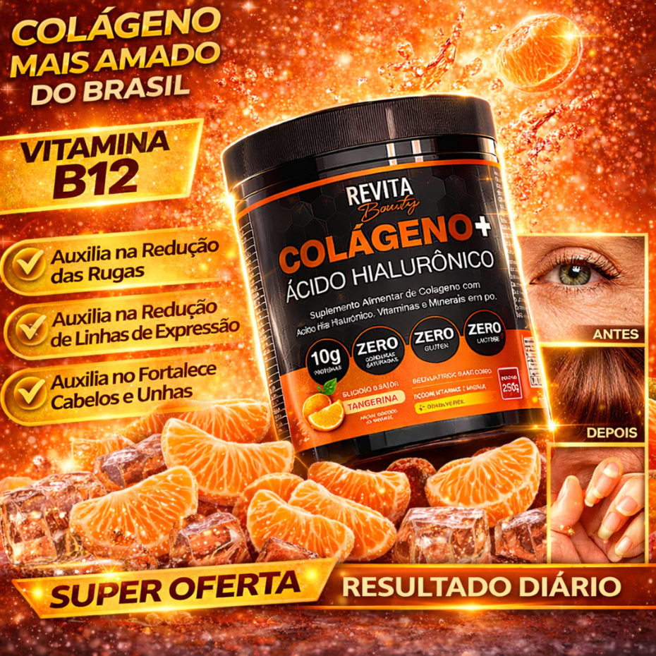 Colágeno com Ácido Hialurônico e Biotina Cabelo Pele Unha Zero Açúcar e Verisol Mix de Sabor - 250g