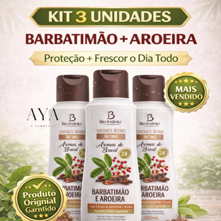 Kit 3 Sabonete Íntimo Barbatimão + Aroeira Bio Instinto Original Higiene Feminina em Oferta na Shopee