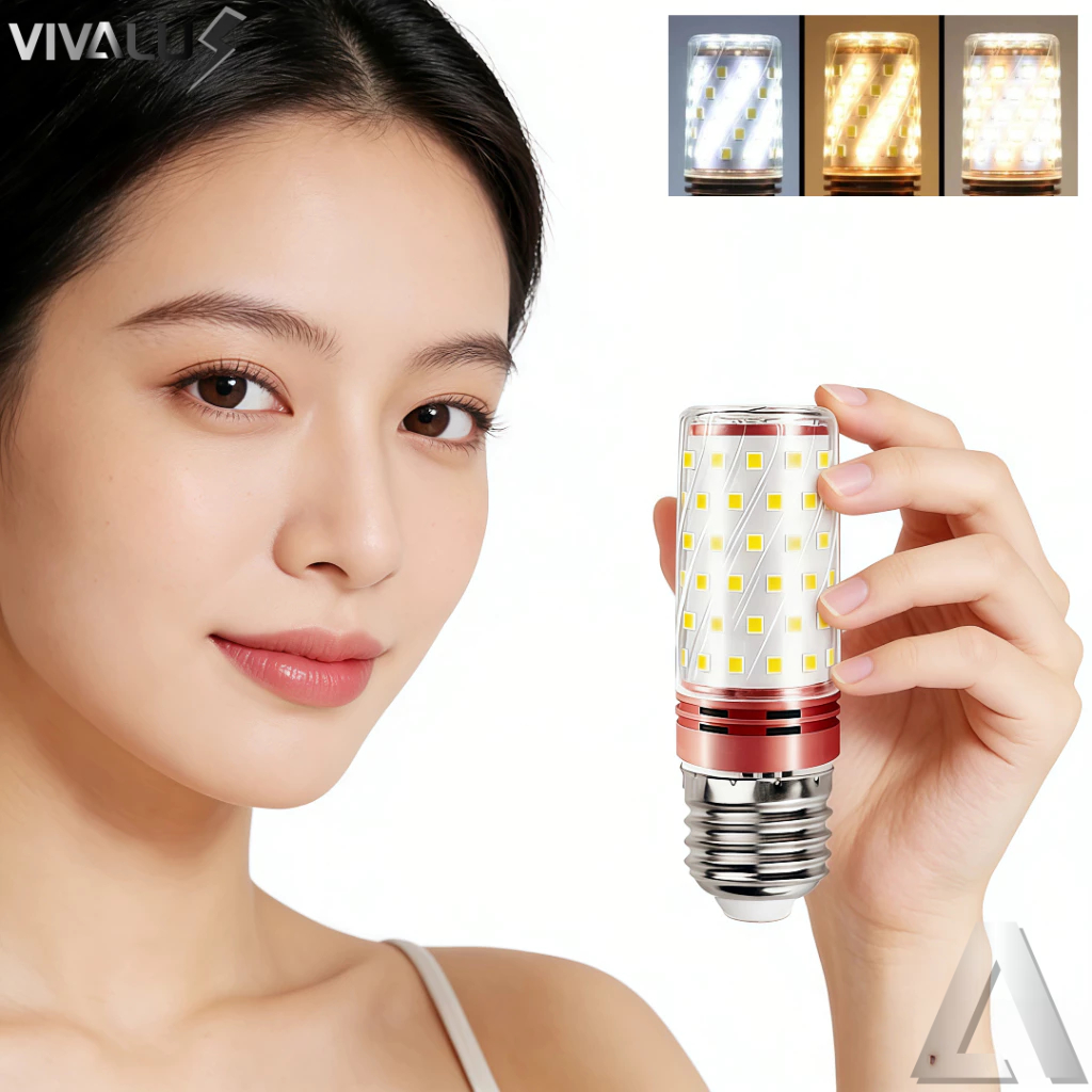 Lâmpada Milho Led E27 3 Cores Em 1 3500K 4500K 6500K 12W Bulbo LED Transparente Bocal Convencional