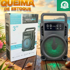 Caixinha de som Blutooth alto falante Luz RGB colorida 5W Radio Usb Mp3 portátil GTS-1360