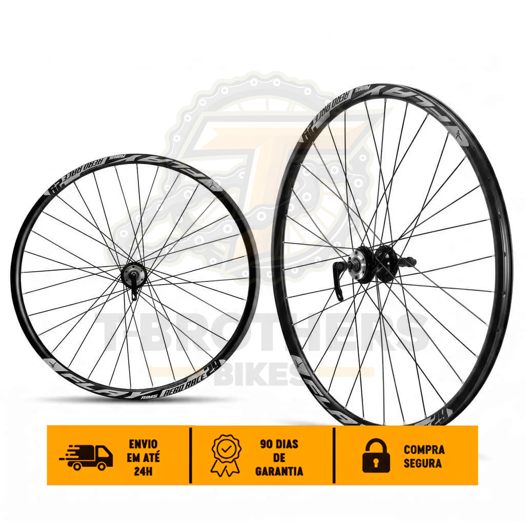 Par de Roda Bicicleta Aro 29 Aero Cubo Rosca Para Roda Livre Single 6, 7 ou 8 Velocidades C/ Blocagem