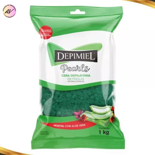 Cera Depilatória em Pérolas Pearls Vegetal com Aloe Vera 1Kg - Depimiel