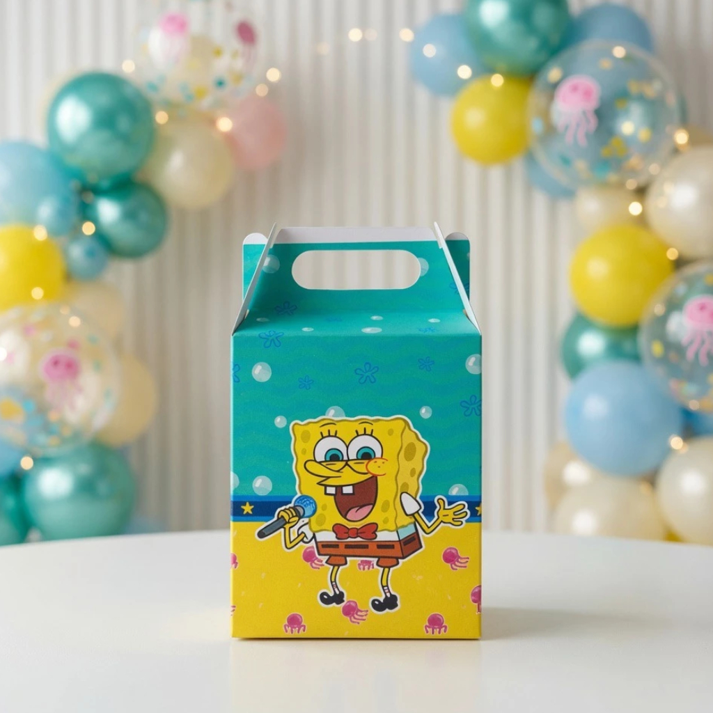 CAIXA MALETINHA BOB ESPONJA |  PEGUE E MONTE |  LEMBRANCINHAS PERSONALIZADAS - ANIVERSÁRIO | MIMOS PERSONALIZADOS