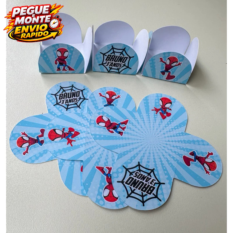 Forminha de Doces Homem aranha Cute Herois Personalizada no Tema /Lembrancinha de Festa /Aniversário