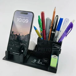 Organizador de Mesa Suporte para Celular Escritório Sala Porta Lápis Caneta Porta Treco