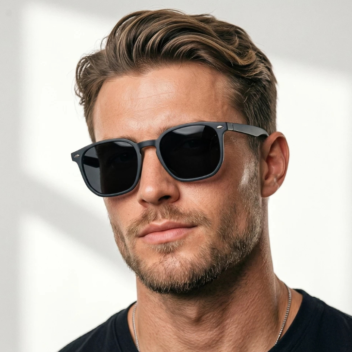 Óculos de Sol Tulum Hexagonal Preto Fosco Premium Mais Vendido de 2024 uv400 Feminino Masculino