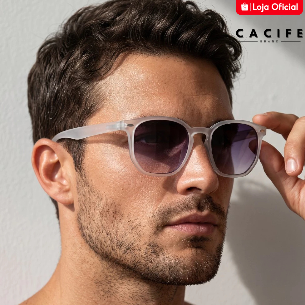 Óculos de Sol Tulum Branco Transparente Degradê Hexagonal Clássico Vintage uv400 Feminino Masculino
