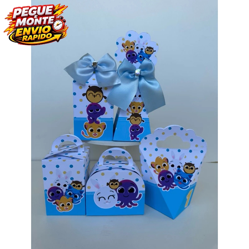 Kit Personalizados Bolofofo Menino Pegue e Monte Lembrancinha Caixinha de Festa Infantil (Envie Nome e Idade no Chat)